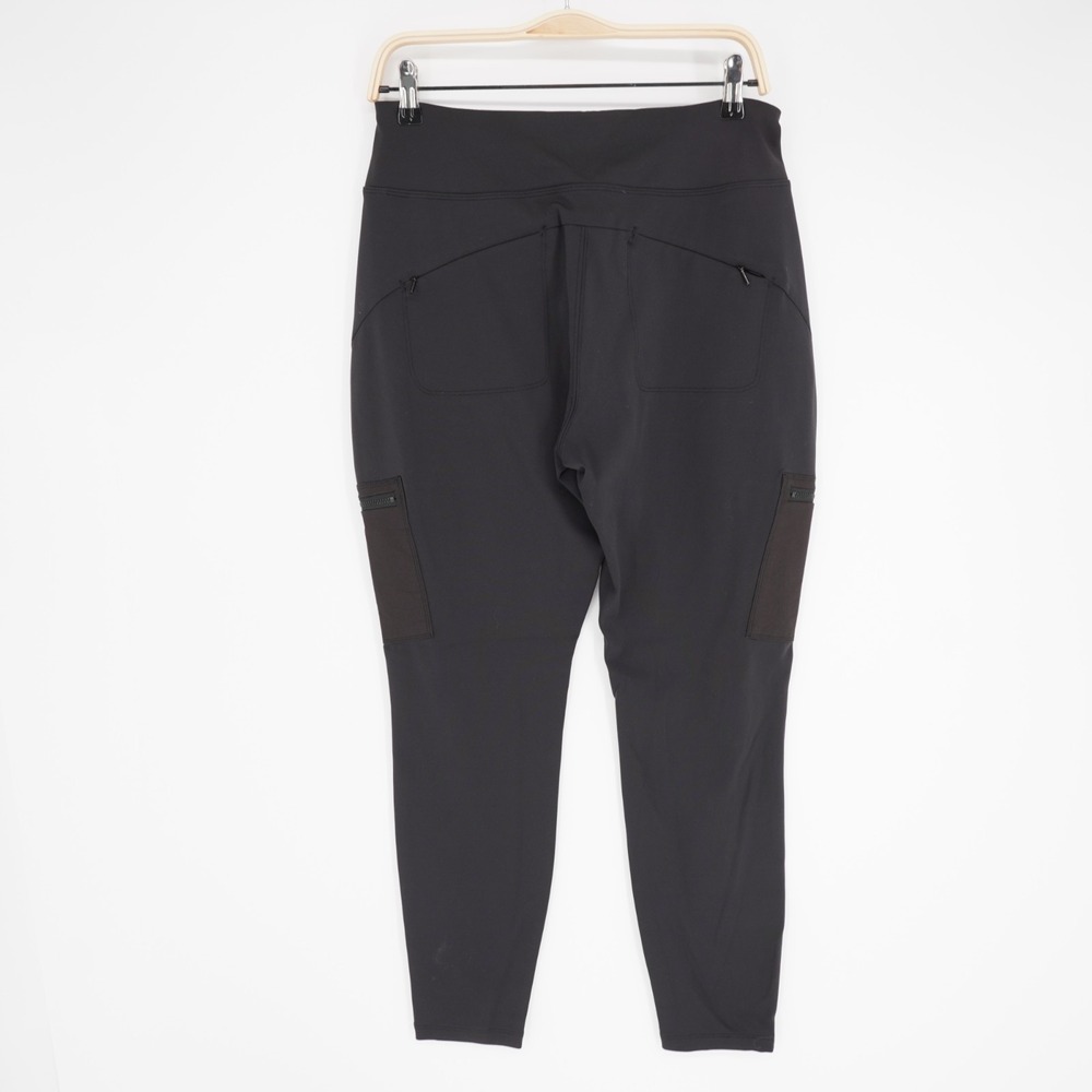 Athleta Headlands Hybrid Cargo II Tight Legging 12 Black Zip Pockets Hiking Pant - Picture 2 of 11